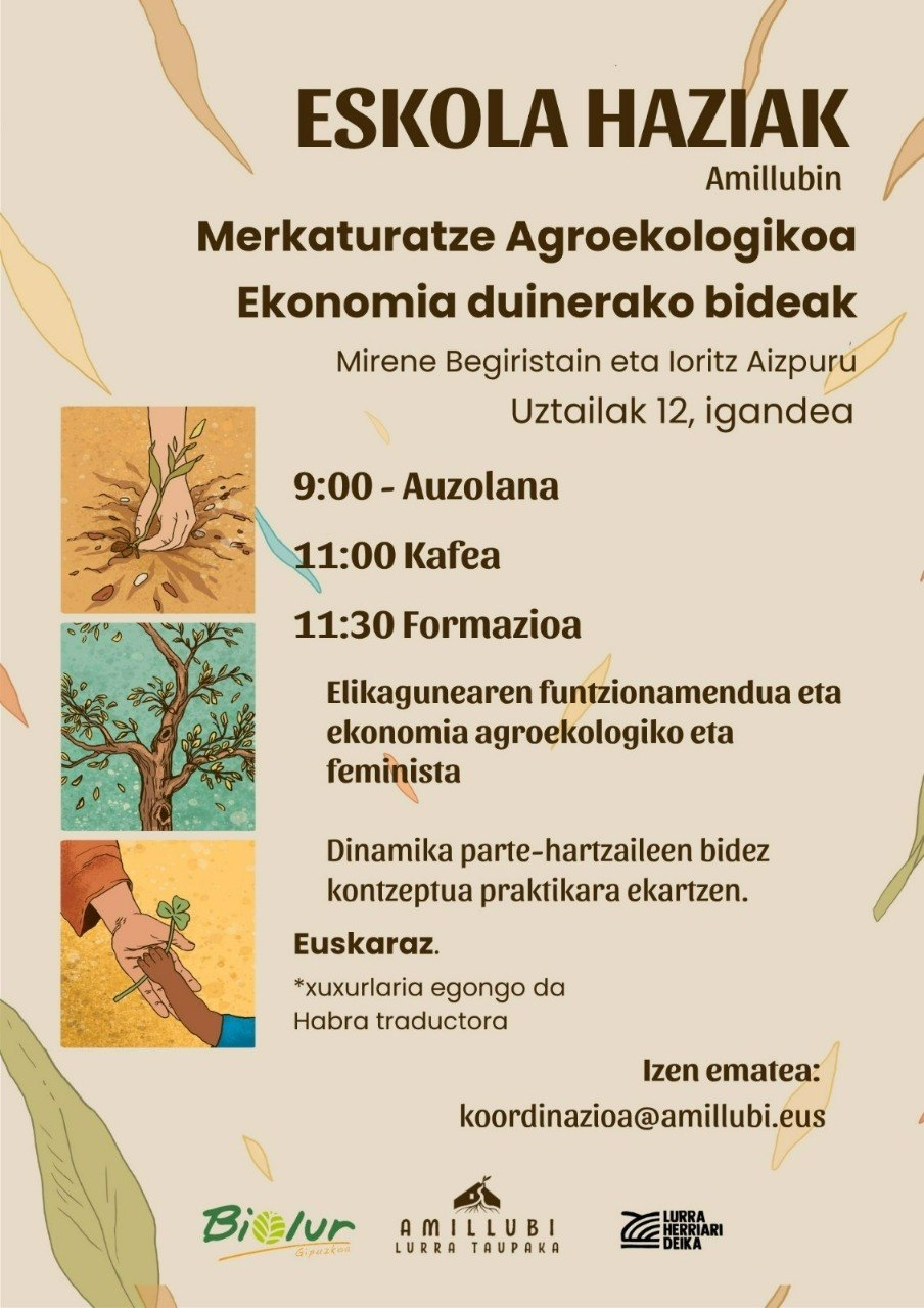 Eskola Haziak: 4. saioa egingo da igande honetan Amillubin